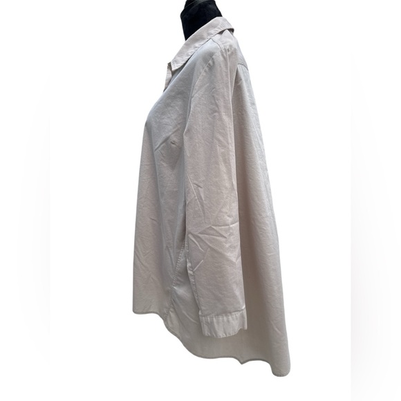 Zac & Rachel Women's Beige Button-Up Tunic Shirt Size L Relaxed Fit Cotton Blend - Picture 2 of 11